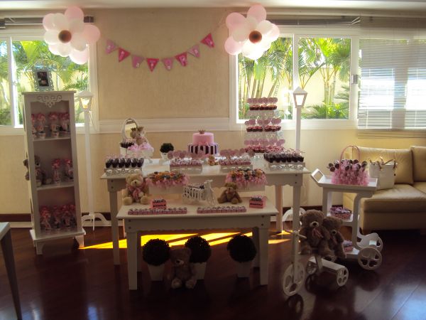 FESTA CLEAN Aluguel provençal Ursos Marrom e rosa